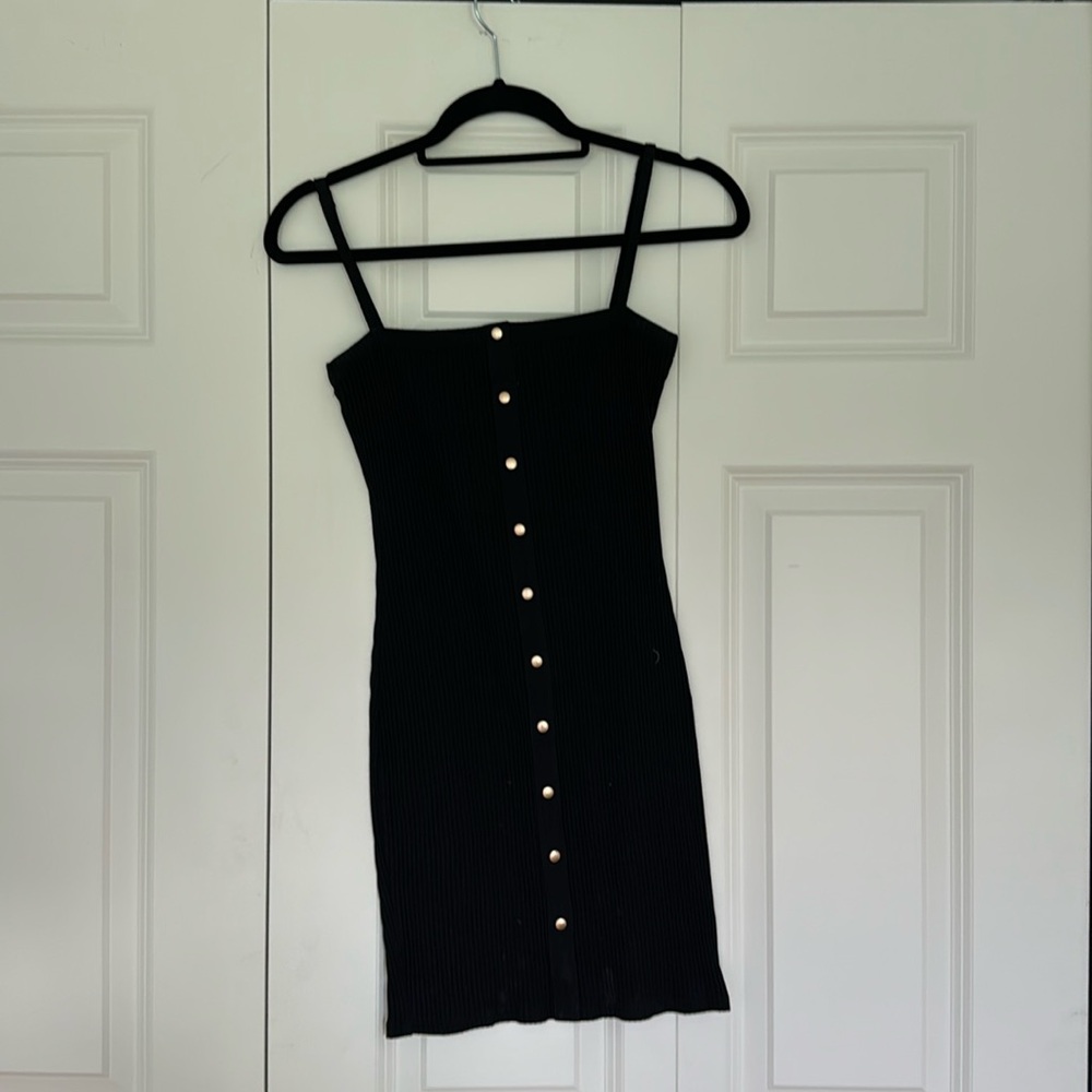 American threads mini black dress